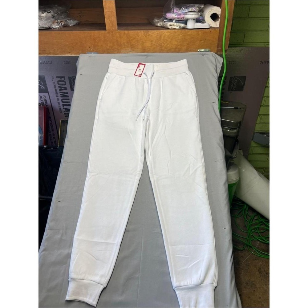 Viodia Mens White Jogger Sweatpants Athletic Gym Training Lounge Pants NWT